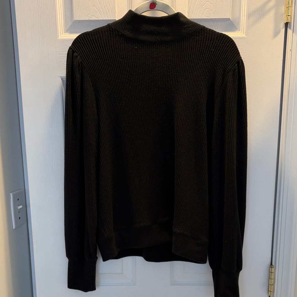 Jcrew Black Ribbed Turtleneck Sweater
